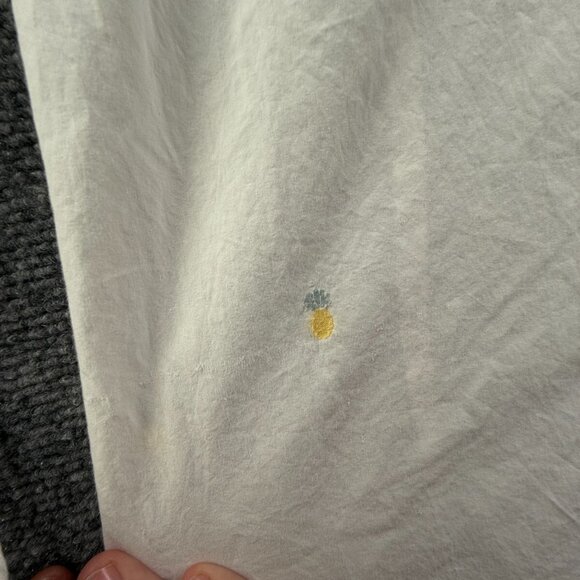 Massimo Dutti Pineapple Print White Button Up Shirt Medium Tessuto Italiano - Picture 11 of 16